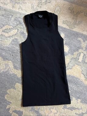 Theory Black Sleeveless Ribbed Tank Top